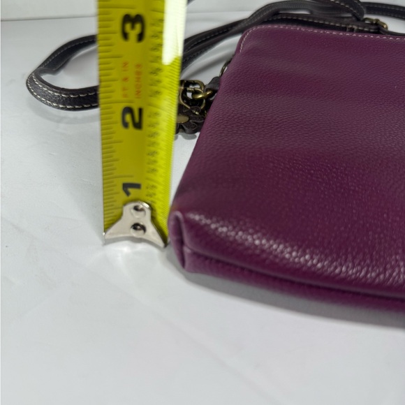 Chala Purple and Brown Crossbody Bag with Pig Design - Picture 8 of 9